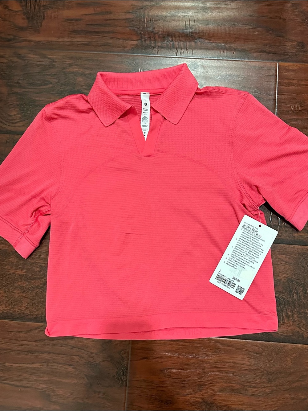 Lululemon coral swiftly tech relaxed fit polo